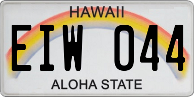 HI license plate EIW044