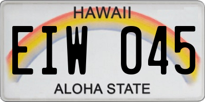 HI license plate EIW045