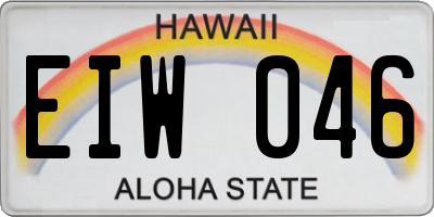 HI license plate EIW046