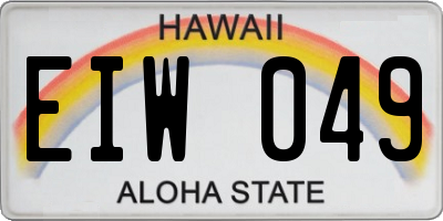 HI license plate EIW049