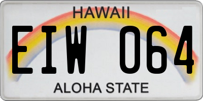 HI license plate EIW064