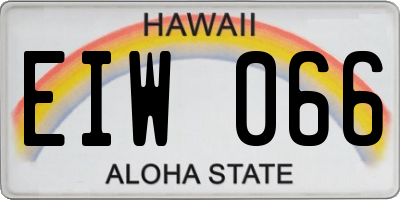HI license plate EIW066