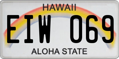 HI license plate EIW069