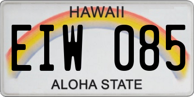 HI license plate EIW085