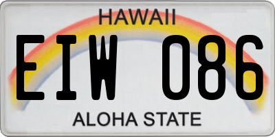 HI license plate EIW086