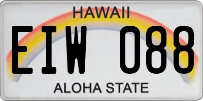 HI license plate EIW088