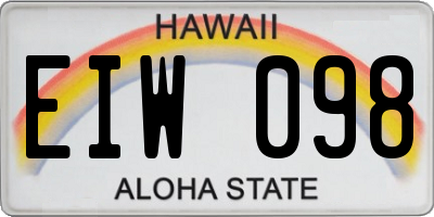 HI license plate EIW098