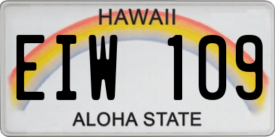 HI license plate EIW109
