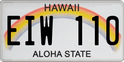 HI license plate EIW110