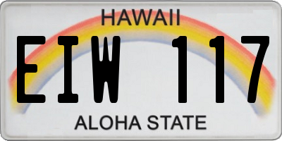 HI license plate EIW117