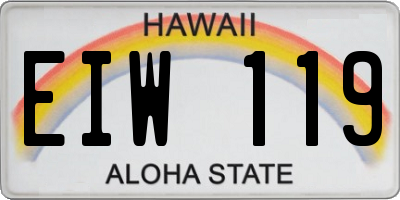 HI license plate EIW119