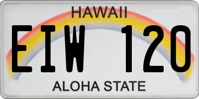 HI license plate EIW120