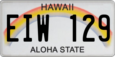 HI license plate EIW129
