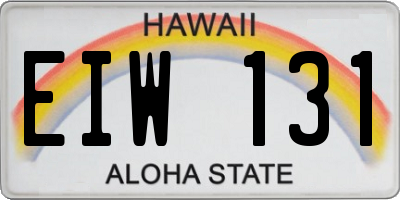 HI license plate EIW131