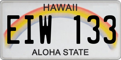 HI license plate EIW133