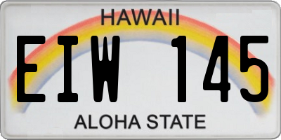 HI license plate EIW145