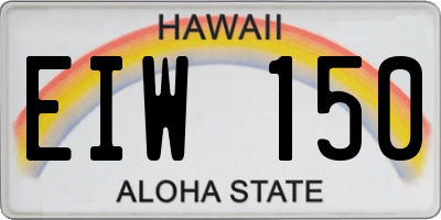 HI license plate EIW150