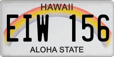 HI license plate EIW156