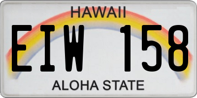 HI license plate EIW158