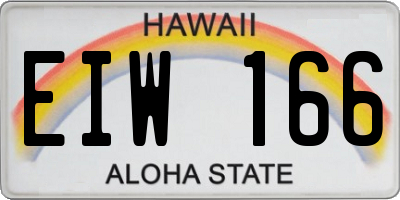 HI license plate EIW166
