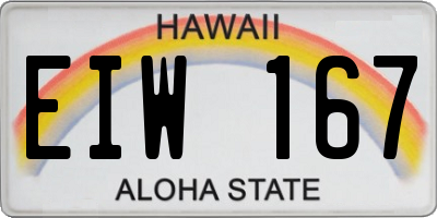 HI license plate EIW167