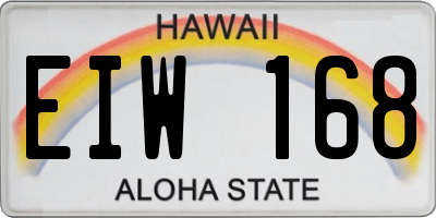 HI license plate EIW168