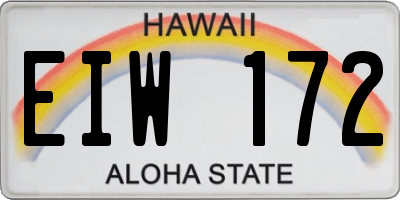 HI license plate EIW172