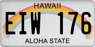 HI license plate EIW176