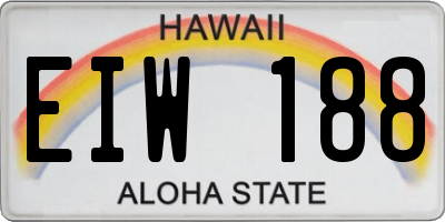 HI license plate EIW188
