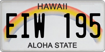 HI license plate EIW195