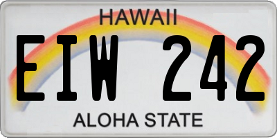 HI license plate EIW242