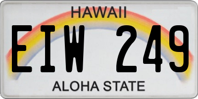 HI license plate EIW249