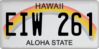 HI license plate EIW261