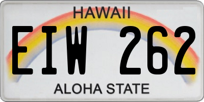 HI license plate EIW262
