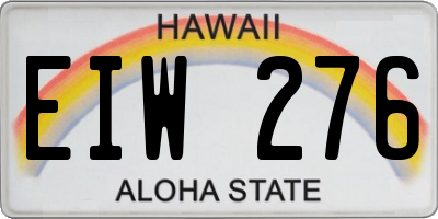 HI license plate EIW276