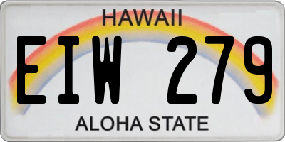 HI license plate EIW279