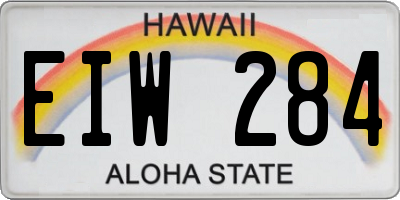 HI license plate EIW284