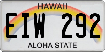 HI license plate EIW292