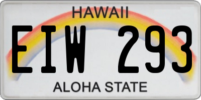 HI license plate EIW293