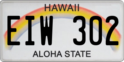 HI license plate EIW302