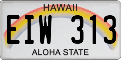 HI license plate EIW313