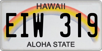 HI license plate EIW319