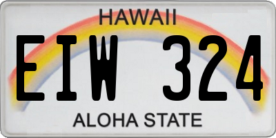 HI license plate EIW324