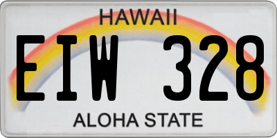 HI license plate EIW328
