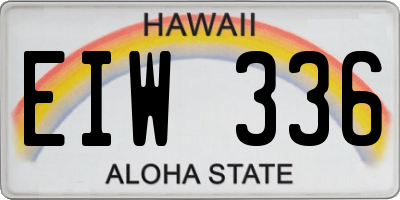 HI license plate EIW336