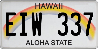 HI license plate EIW337
