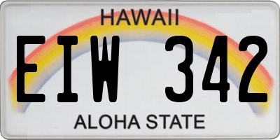 HI license plate EIW342