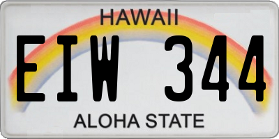 HI license plate EIW344