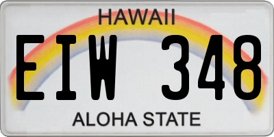 HI license plate EIW348