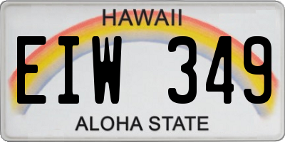 HI license plate EIW349